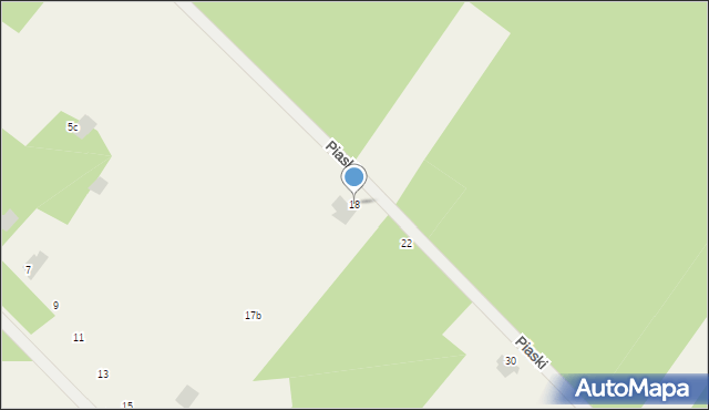 Pysznica, Piaski, 18, mapa Pysznica