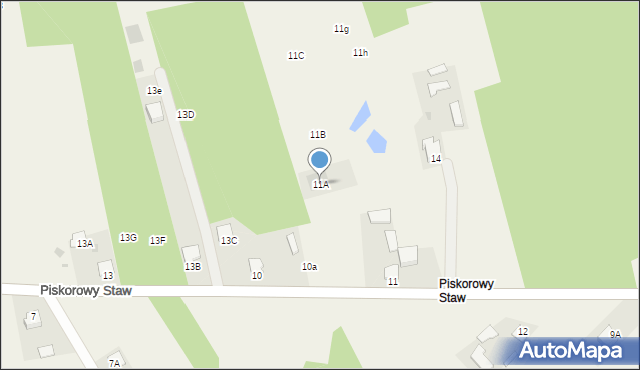 Pysznica, Piskorowy Staw, 11A, mapa Pysznica