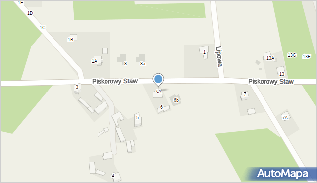Pysznica, Piskorowy Staw, 6A, mapa Pysznica