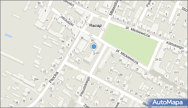 Raciąż, Piłsudskiego Józefa, marsz., 2, mapa Raciąż