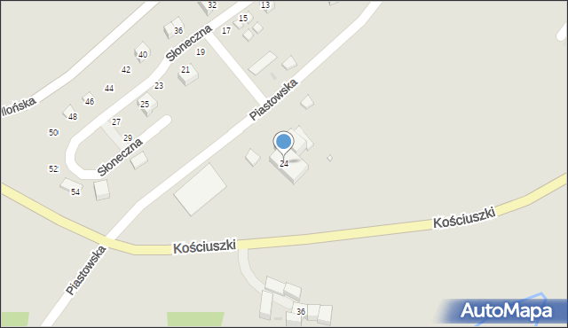 Radków, Piastowska, 24, mapa Radków