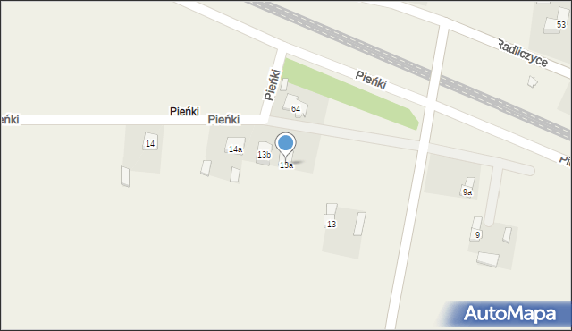 Radliczyce, Pieńki, 13a, mapa Radliczyce
