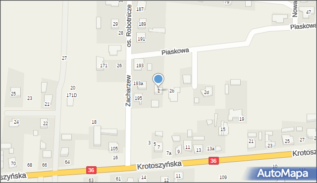 Radłów, Piaskowa, 2, mapa Radłów