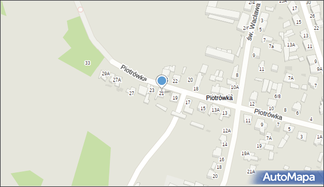 Radom, Piotrówka, 21, mapa Radomia