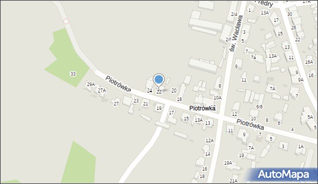Radom, Piotrówka, 22, mapa Radomia