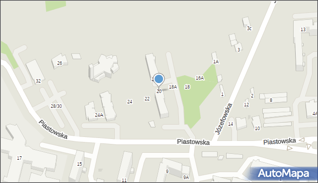 Radom, Piastowska, 20, mapa Radomia