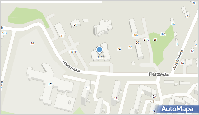 Radom, Piastowska, 24A, mapa Radomia