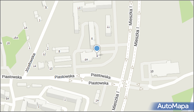 Radom, Piastowska, 4, mapa Radomia