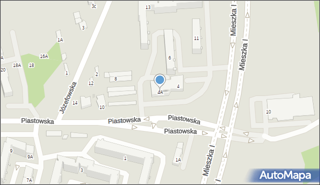 Radom, Piastowska, 4A, mapa Radomia