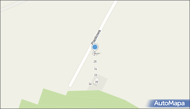 Radomicko, Piaskowa, 27, mapa Radomicko