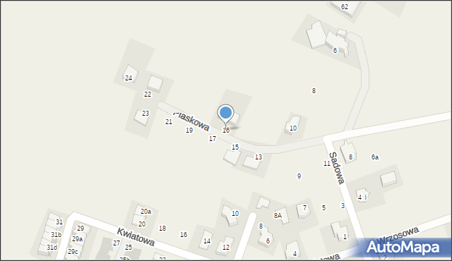 Radomierzyce, Piaskowa, 16, mapa Radomierzyce