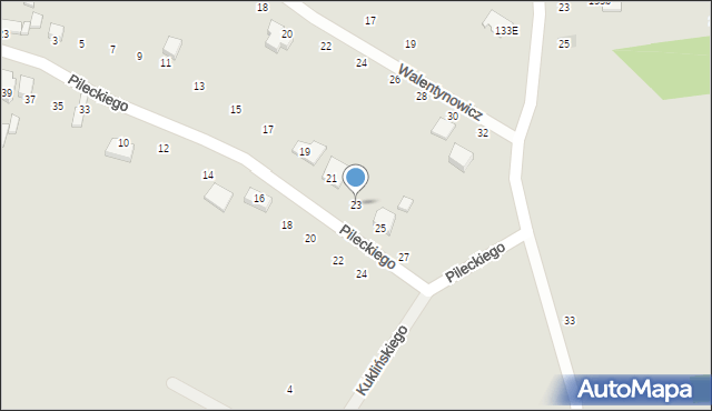 Radomsko, Pileckiego Witolda, rtm., 23, mapa Radomsko