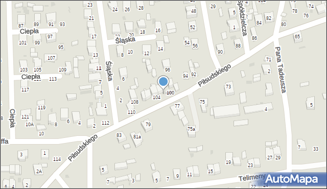Radomsko, Piłsudskiego Józefa, marsz., 102, mapa Radomsko