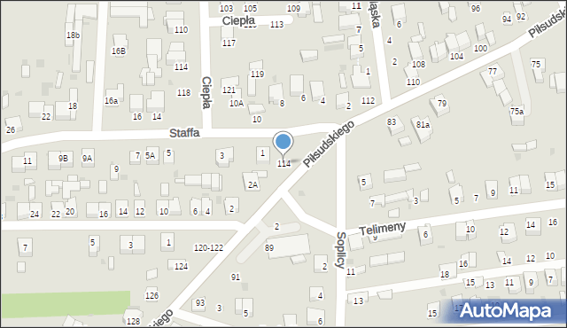 Radomsko, Piłsudskiego Józefa, marsz., 114, mapa Radomsko