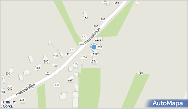 Radomsko, Piłsudskiego Józefa, marsz., 123A, mapa Radomsko