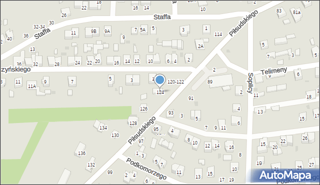 Radomsko, Piłsudskiego Józefa, marsz., 124, mapa Radomsko