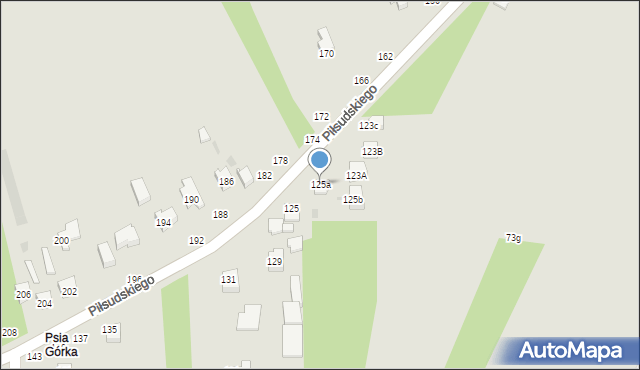 Radomsko, Piłsudskiego Józefa, marsz., 125a, mapa Radomsko