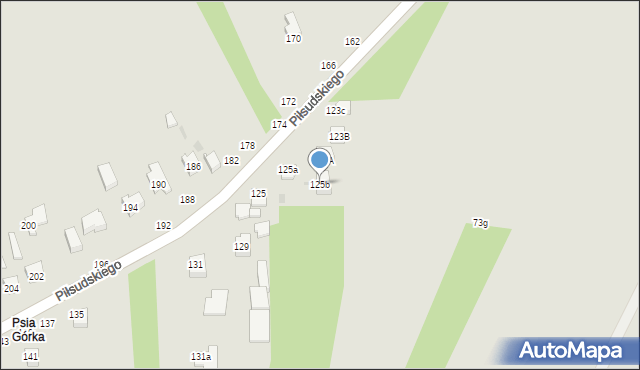 Radomsko, Piłsudskiego Józefa, marsz., 125b, mapa Radomsko