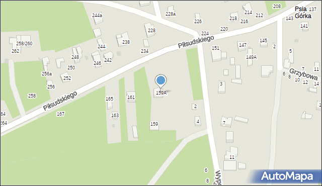 Radomsko, Piłsudskiego Józefa, marsz., 159A, mapa Radomsko