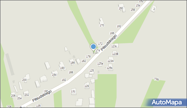 Radomsko, Piłsudskiego Józefa, marsz., 176, mapa Radomsko