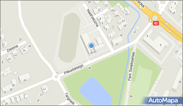 Radomsko, Piłsudskiego Józefa, marsz., 22, mapa Radomsko