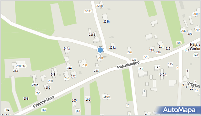 Radomsko, Piłsudskiego Józefa, marsz., 228, mapa Radomsko