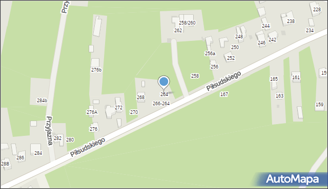Radomsko, Piłsudskiego Józefa, marsz., 264, mapa Radomsko