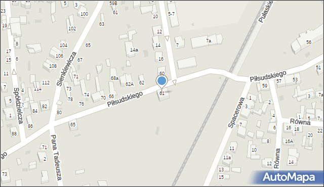 Radomsko, Piłsudskiego Józefa, marsz., 61, mapa Radomsko