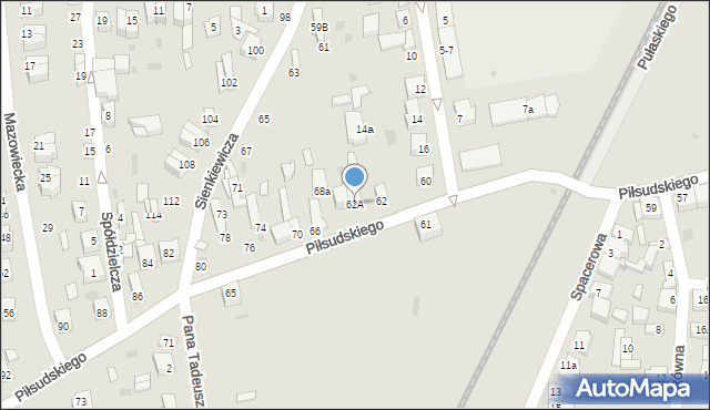 Radomsko, Piłsudskiego Józefa, marsz., 62A, mapa Radomsko