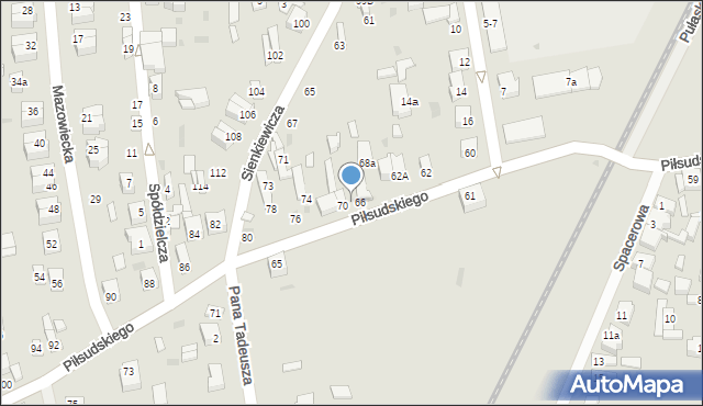 Radomsko, Piłsudskiego Józefa, marsz., 68, mapa Radomsko