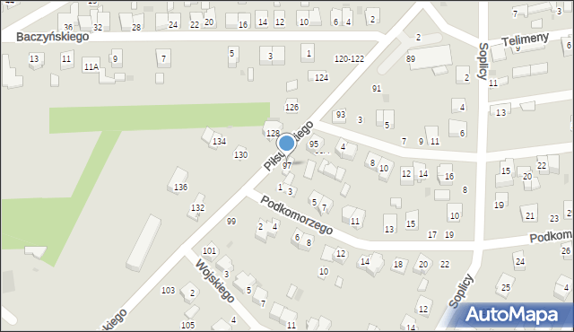 Radomsko, Piłsudskiego Józefa, marsz., 97, mapa Radomsko