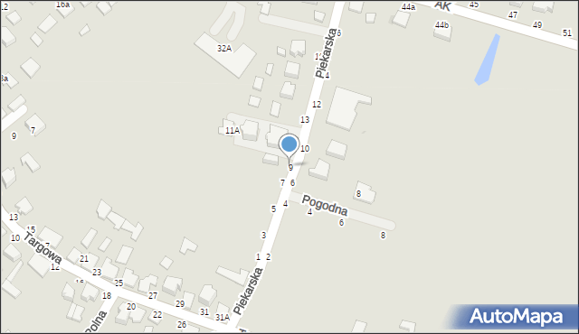 Radomyśl Wielki, Piekarska, 9, mapa Radomyśl Wielki