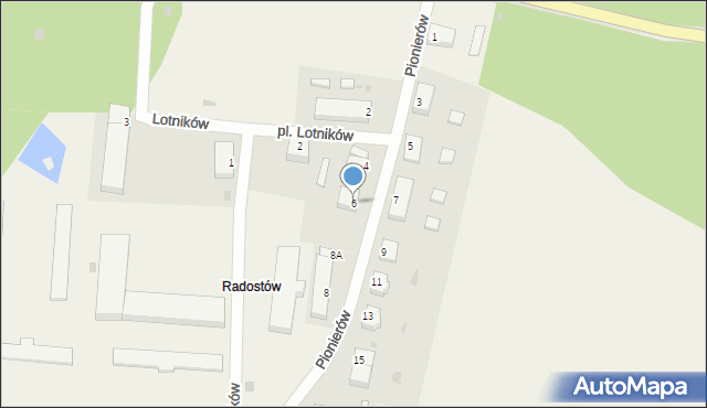 Radostów, Pionierów, 6, mapa Radostów