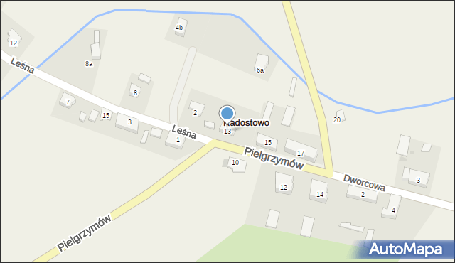 Radostowo, Pielgrzymów, 13, mapa Radostowo