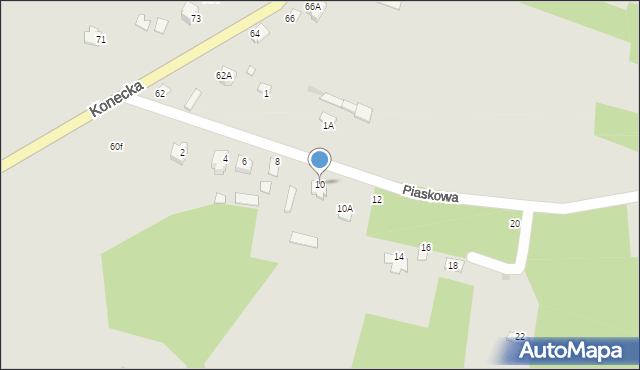 Radoszyce, Piaskowa, 10, mapa Radoszyce