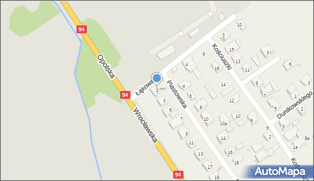 Radwanice, Piastowska, 1, mapa Radwanice