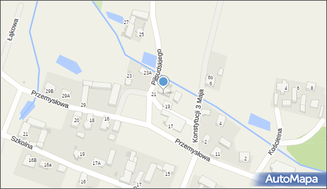 Radwanice, Piłsudskiego Józefa, marsz., 2a, mapa Radwanice