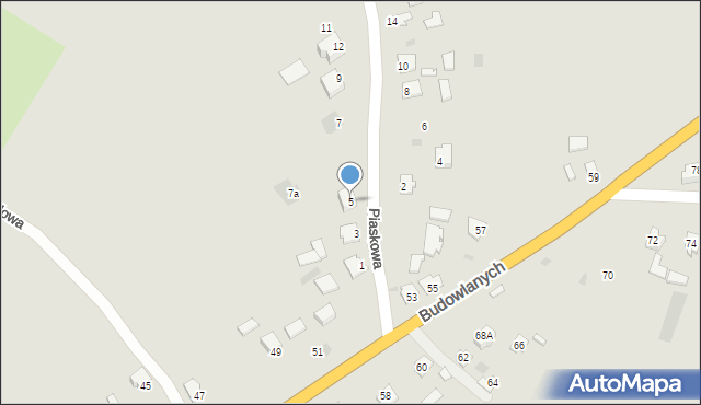 Radymno, Piaskowa, 5, mapa Radymno