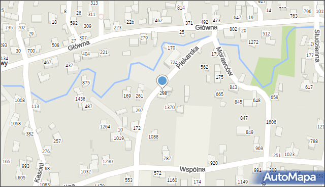 Radziechowy, Piekarska, 298, mapa Radziechowy