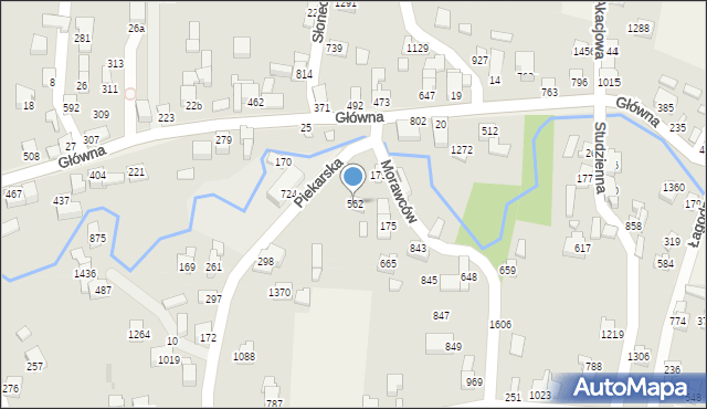 Radziechowy, Piekarska, 562, mapa Radziechowy