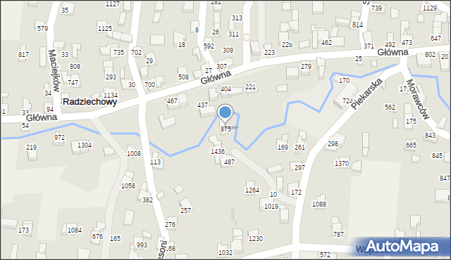 Radziechowy, Piekarska, 875, mapa Radziechowy