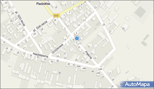 Radziłów, Piękna, 8, mapa Radziłów