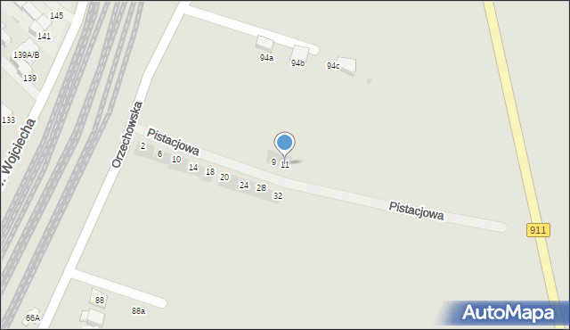 Radzionków, Pistacjowa, 11, mapa Radzionków