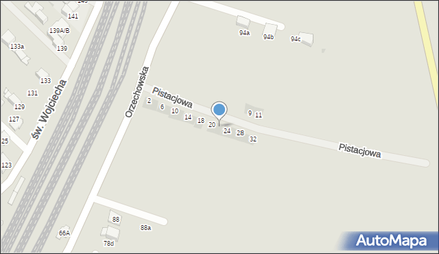 Radzionków, Pistacjowa, 22, mapa Radzionków