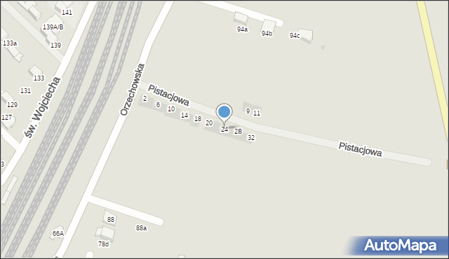 Radzionków, Pistacjowa, 24, mapa Radzionków