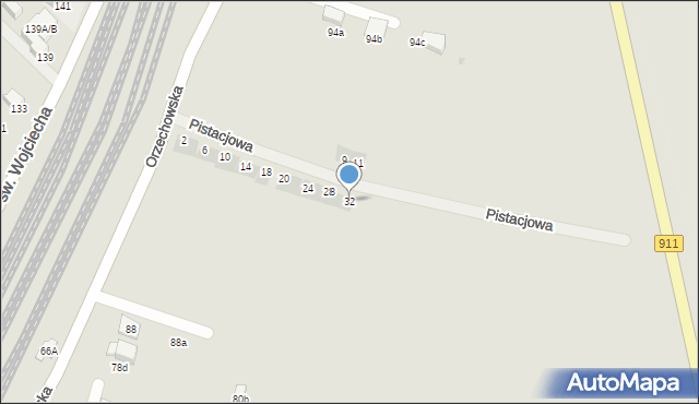 Radzionków, Pistacjowa, 32, mapa Radzionków