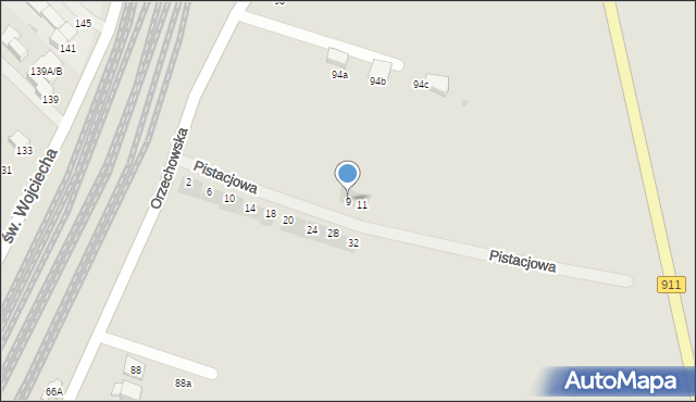 Radzionków, Pistacjowa, 9, mapa Radzionków