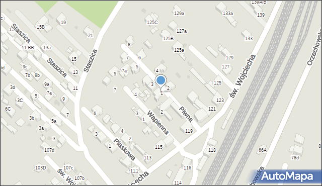 Radzionków, Piwna, 1, mapa Radzionków