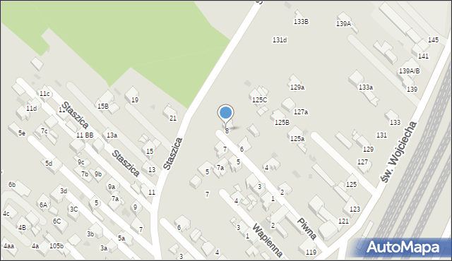 Radzionków, Piwna, 8, mapa Radzionków