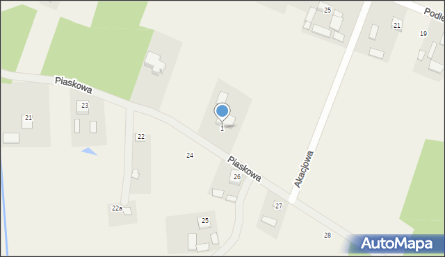 Radziwiłłów, Piaskowa, 1, mapa Radziwiłłów